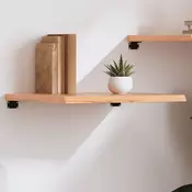 Zidna polica svjetlosmeda 60x50x(2-4) cm obradena hrastovina