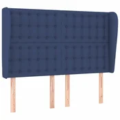 Vidaxl Vzglavje z ušesi modro 147x23x118/128 cm blago