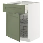 METOD/MAXIMERA Podstav omr z žično koš/pred/vrat, bela/Axstad sivo zelena, 60x60 cm