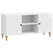 Vidaxl TV omarica Bela visok sijaj 102 x 34,5 x 50 cm Inženirski les