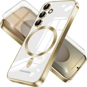 GS Futrola za Samsung Galaxy S25+ Plus, Electro MagSafe, zlatna + zaštitno staklo za ekran