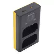 Polnilec za baterijo Panasonic DMW-BLK22, MicroUSB, dvojni