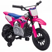 AIYAPLAY Električni motor za otroke 3-8 let 12V licenca honda CRF 450R, litijeva baterija, električni motorček za otroke z vzmetenjem, odstranljiva kolesca, 3-6 km/h, maks 30 kg, roza