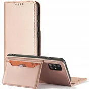HURTEL Hurtel Magnet Card ovitek za Samsung Galaxy A13 5G, etui, denarnica in stojalo, roza