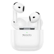 Bluetooth slušalke Yesido TWS31S BT 5.4 z mikrofonom in 300mAh - bele
