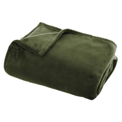 ATMOSPHERA Cebe flanel 150x125cm, Poliester, Maslinasto