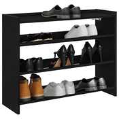 vidaXL Regal za čevlje črn 80x25x62 cm inženirski les