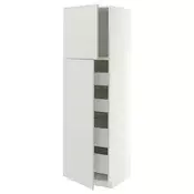 METOD / MAXIMERA Vis.el. s 2 vrata/4 fioke, bela/Aspudden svetlosiva, 60x60x200 cm