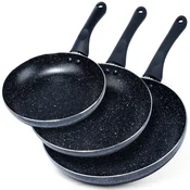 Northix Garnitura granitnih ponev BLACK LINE, 3 kosi, 20/24/28 cm