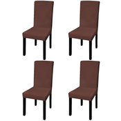 vidaXL Rastezljive navlake za stolice 4 kom Smeda boja
