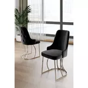 HANAH HOME Set stolica (6 delova) Puva Black Chrome