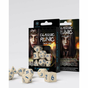 Kockice Q Workshop - Classic Runic Beige Blue - Dice Set (7)