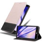 Cadorabo Cadorabo Case, združljiv z LG v rose Gold Black - zaščitni pokrov z magnetnim zapiranjem, stoječo funkcijo in režo za kartico, (20587064)
