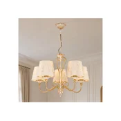 Brilagi - Luster na lancu SONIA 5xE27/15W/230V precnik 64 cm krem/patina
