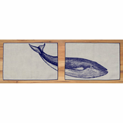Komplet 2 pogrinjkov Madre Selva Blue Whale, 45 x 30 cm