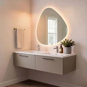 Skye Decor Set kupatilskog ormarica sa umivaonikom i ogledalom, 2 dela, Sivi
