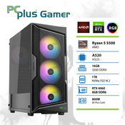 PCPLUS gaming namizni računalnik Gamer (Ryzen 5 3.6GHz, 16GB, 1TB NVMe SSD, GeForce RTX 4060 8GB RGB)