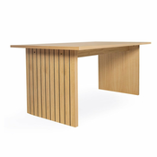 Jedilna miza s ploščo v hrastovem dekorju 90x160 cm Stripe - Woodman