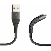 SBS kabel Unbreakable s metalnim prikljuckom, USB/microUSB, 1 m, crni