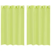 Vidaxl Voile zavese z vponkami 2 kosa jabolčno zelene barve 140x175 cm