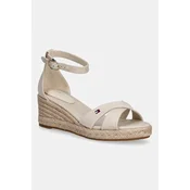 Tommy Hilfiger Espadrile Mid Wedge Espad X Cross FW0FW09332 Bež