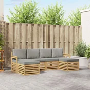 Set vanjskih sofa 5 pcs Bijela i svijetlosiva