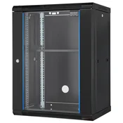 VEVOR omara za strežniški omrežni regal 600x450x770 mm, globina 45,7 cm, steklena vrata z zaklepom