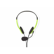 NEDIS slušalke CHST100GN/ žične slušalke + mikrofon/ 2x 3,5 mm jack/ kabel 2 m/ zelene barve