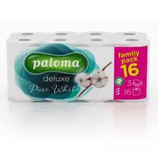 Paloma Deluxe Pure White toaletni papir, 16 komada