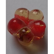 Cvet 15 mm crveni sa zlatnom sarom -Lampwork perle