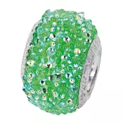 Amore baci svetlucavi zeleni srebrni privezak sa swarovski kristalom za narukvicu ( 27108 )