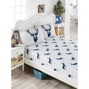 Aberto Design Set caršaf i 2 jastucenice Geyik, 160x200+20 cm , Belo-teget