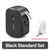 KJB Prenosni Bluetooth termični tiskalnik nalepk, črn, standardni paket