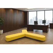 Casa Padrino Luxury Sofa Yellow 340 cm - Modular Genuine Leather Sofa - Hotel Furniture
