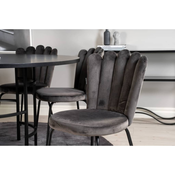 Venture Home Jedilni stoli 2 kosa Limhamn žamet črni in sivi