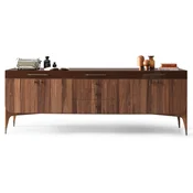 Casa Padrino luxury sideboard brown/dark brown 230 x 60 x H. 82 cm - Solid wood cabinet with 6 drawers and 4 doors - Dining room furniture - Luxury furniture - Luxury furnishings