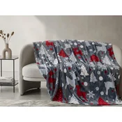Božična mikropliš deka CHRISTMAS MAGIC, siva Dimenzije: 150 x 200 cm