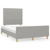 Vidaxl Posteljni okvir brez vzmetnice svetlo siv 120x200 cm blago