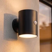 Lindby LED-Solar-Wandleuchte Amren, črna, ABS, senzor - Sodobni - Plastika