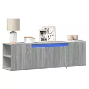 Zidni TV ormaric s LED svjetlima boja hrasta 135x31x39,5 cm