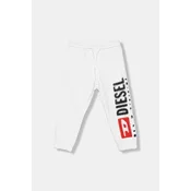 Otroška bombažna trenirka Diesel PANTLI TROUSERS bela barva, J02445