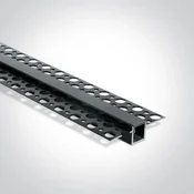 VGRADNI ALUMINIJASTI PROFIL BREZ LESTVICE 2m ČRNE LESTVICE + ČRNI DIFUZOR DM7901TR/B