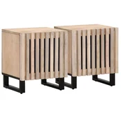 vidaXL vidaXL Nočna omarica 2 kosa 40x34x46 cm trden beljen mangov les, (21251560)