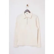 Trendyol Muška majica Tmnss26Po00002, Krem
