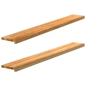 vidaXL Okenske police 2 kosa svetlo rjava 160x20x2 cm trdna hrastovina