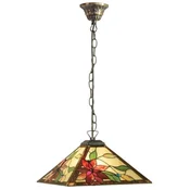Casa Padrino luxury Tiffany hanging lamp multicolored 43 x 43 x H. 75 cm - Art Deco Tiffany pendant lamp - Decorative hanging lamp - Living room hanging lamp - Luxury Tiffany lights