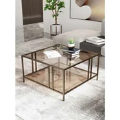 Hanah Home Bakü klub sto 75 × 45 × 75 cm, antik / bronzano staklo
