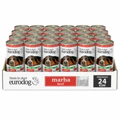 Euro Dog Vlažna hrana za pse, Govedina, 415g, 24 komada