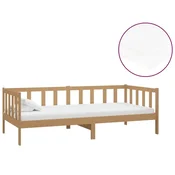 Vidaxl Dnevna postelja z vzmetnico 90x200 cm medeno rjava borovina