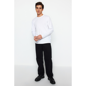 Trendyol White Basic Regular/Real Fit Crew Neck Long Sleeve 100% Cotton T-Shirt